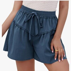 Summer Lightweight Soft Cozy Beach Vacation Casual Shorts With Side Pockets - L